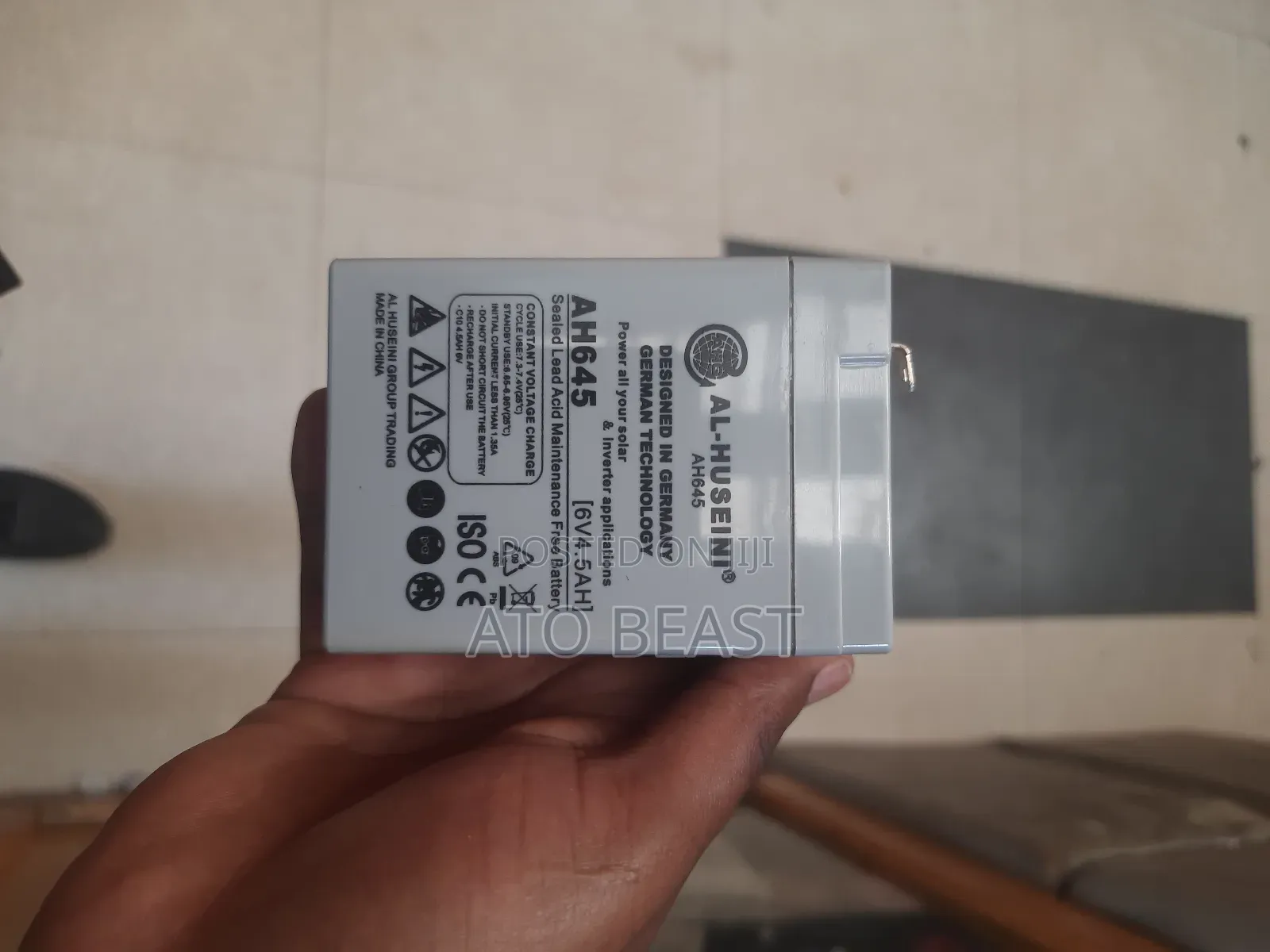 Jwpattern 6v 4.5ah Rechargeable Battery