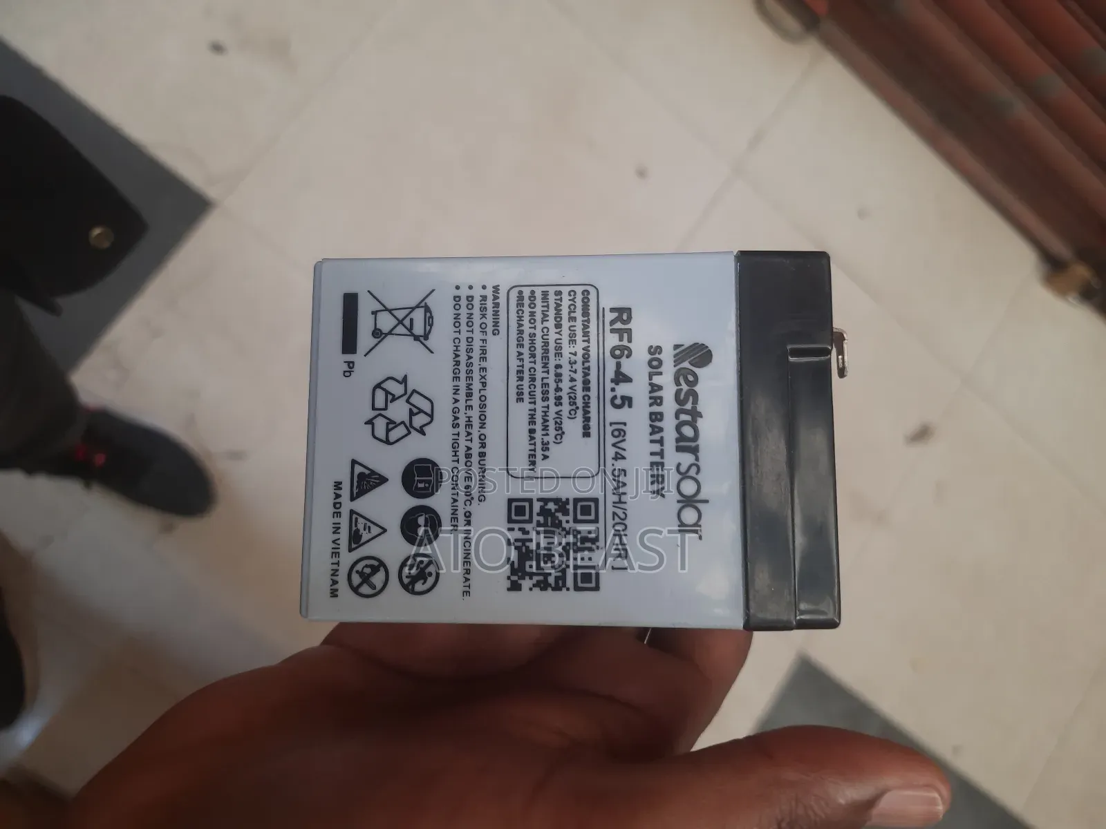 Jwpattern 6v 4.5ah Rechargeable Battery