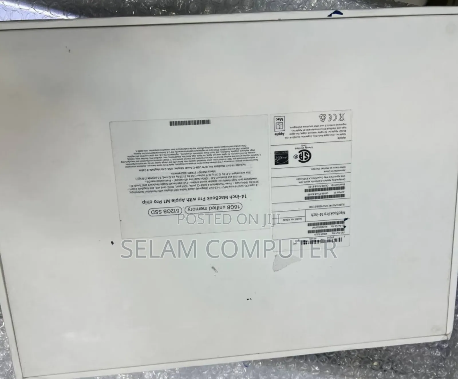 New Laptop Apple MacBook Pro M1 16GB Apple M1 SSD 512GB