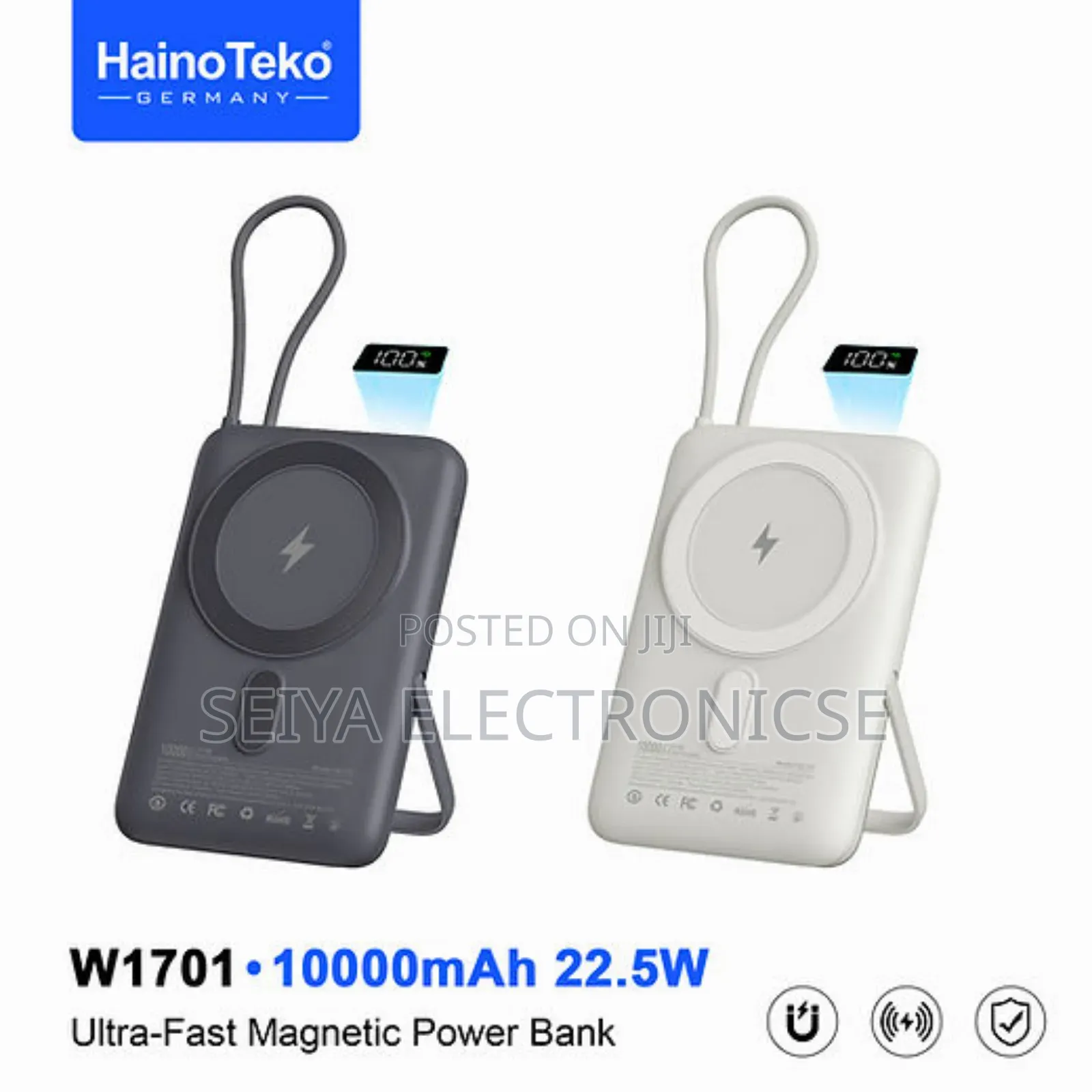 Hainoteko Power Bank 10,000mah Magnetic Charging