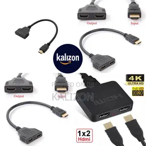 Original Hdmi Splitter (1 in → 2 Out) ኦርጅናል ኢችዲ ኬብልአንድ ወደ ሁለት