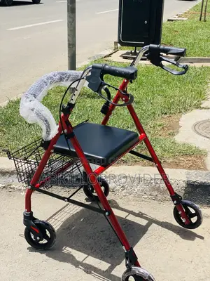 Wheels, Walker For The Elderly , Foldable And Padded Seat, Burgundy