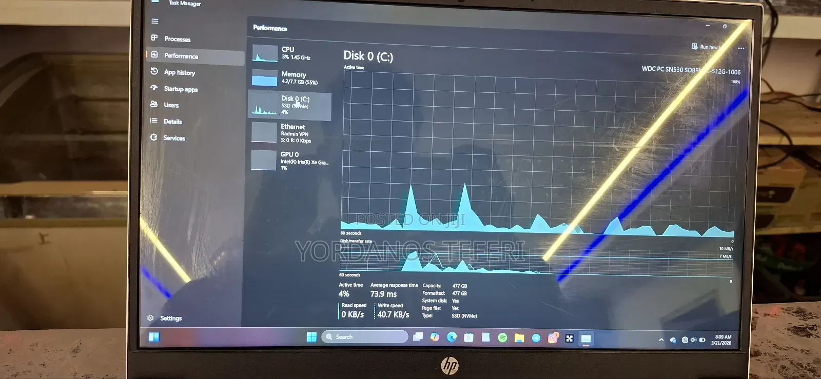 Laptop HP Pavilion 11 8GB Intel Core i5 SSD 512GB
