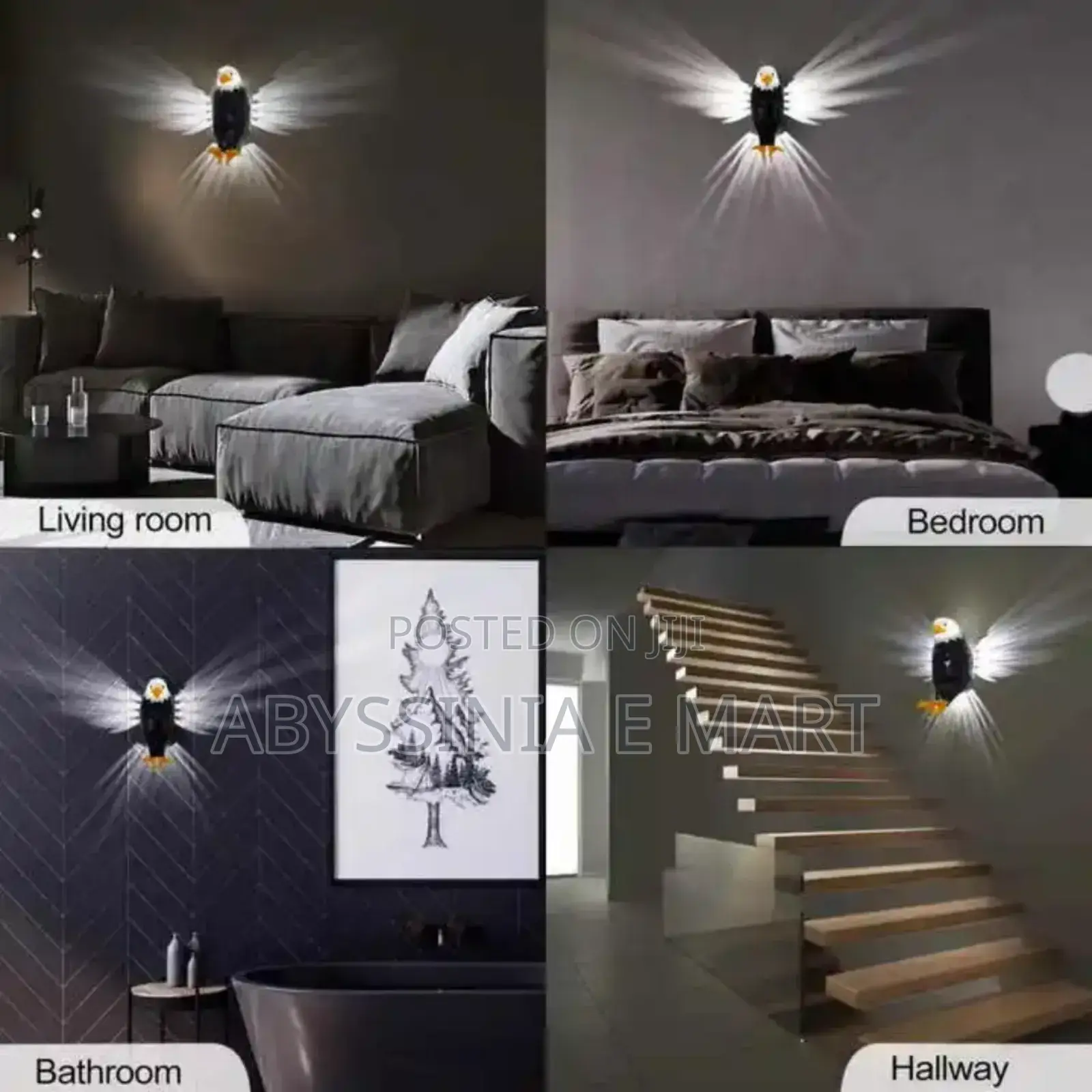 3d Effect Wall-Mounted Led Eagle Wall Light