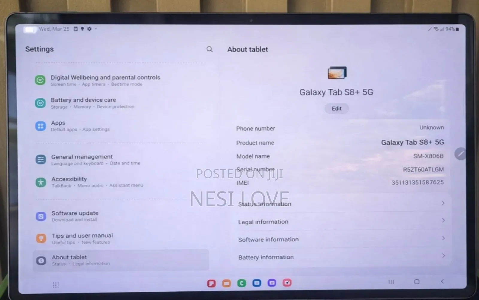New Samsung Galaxy Tab S8 256 GB