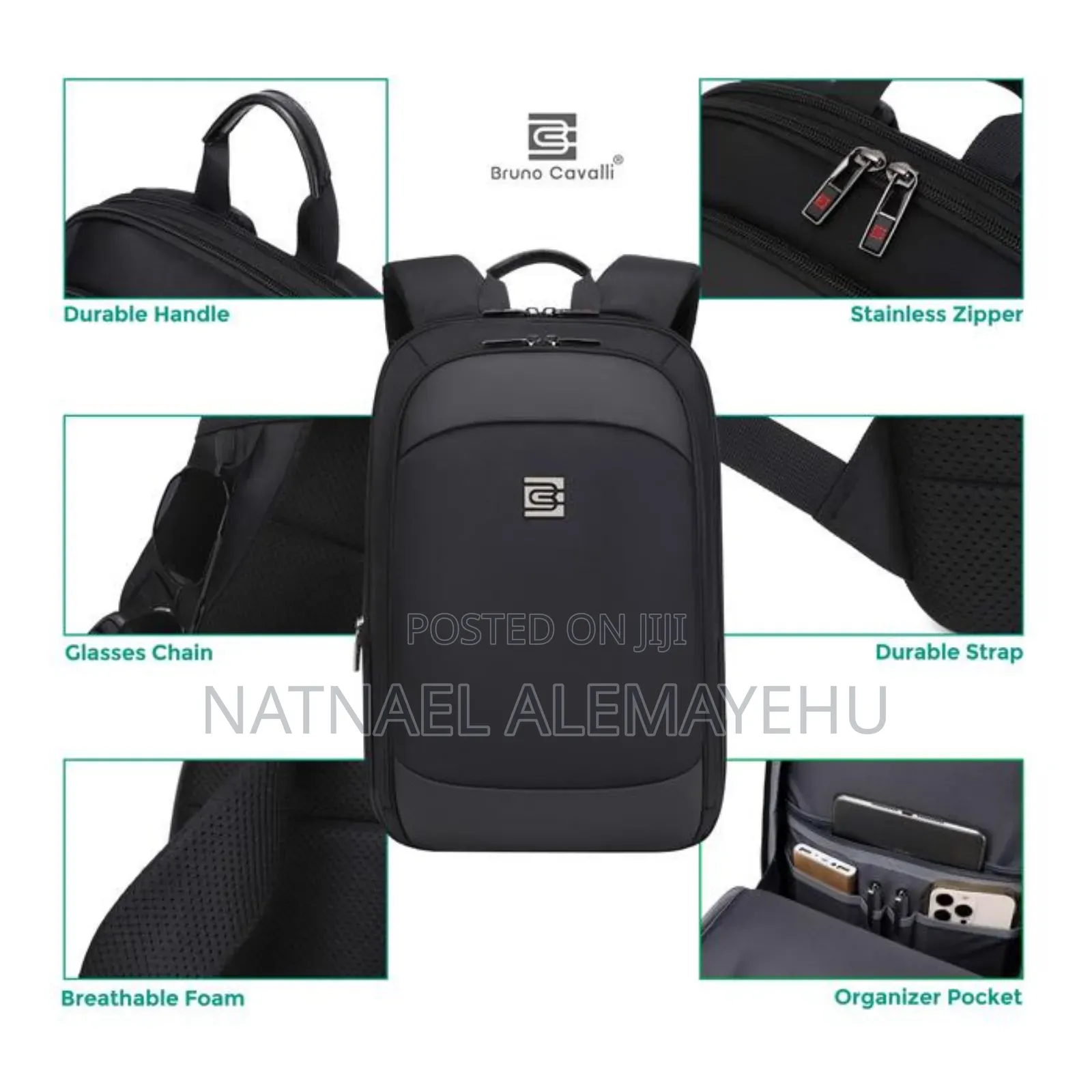 Bruno Cavalli Multifunctional Laptop Backpack.