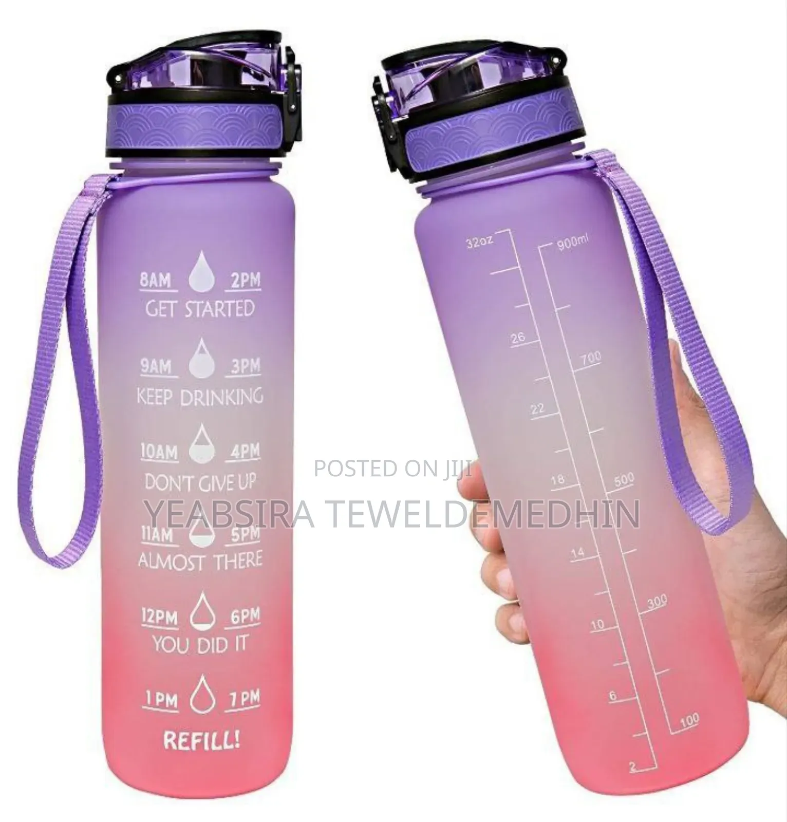 900ml Water Bottle With Straw