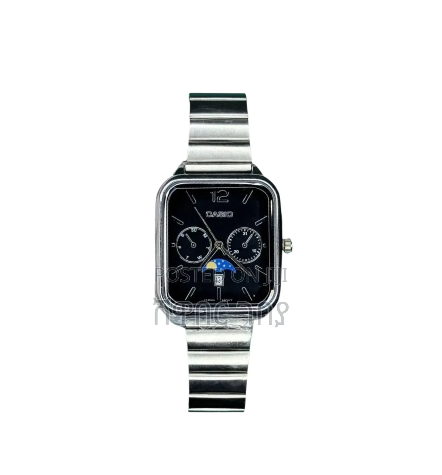 Casio Mtp-m305d-1av Moon Phase Watch - Luxury Square Silver Steel