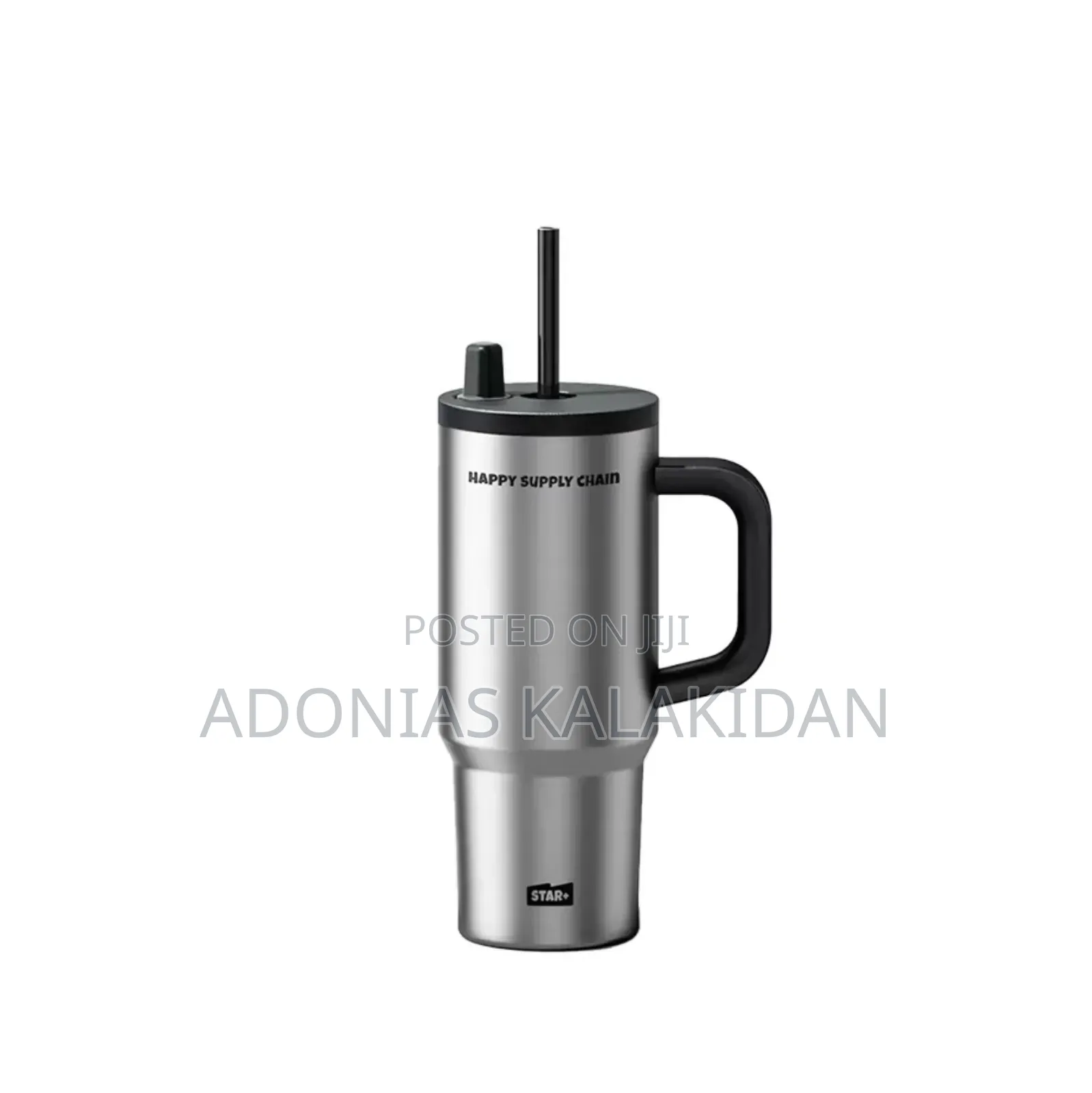 Double Layer Stainless Still Isolated Tumblers With Straw