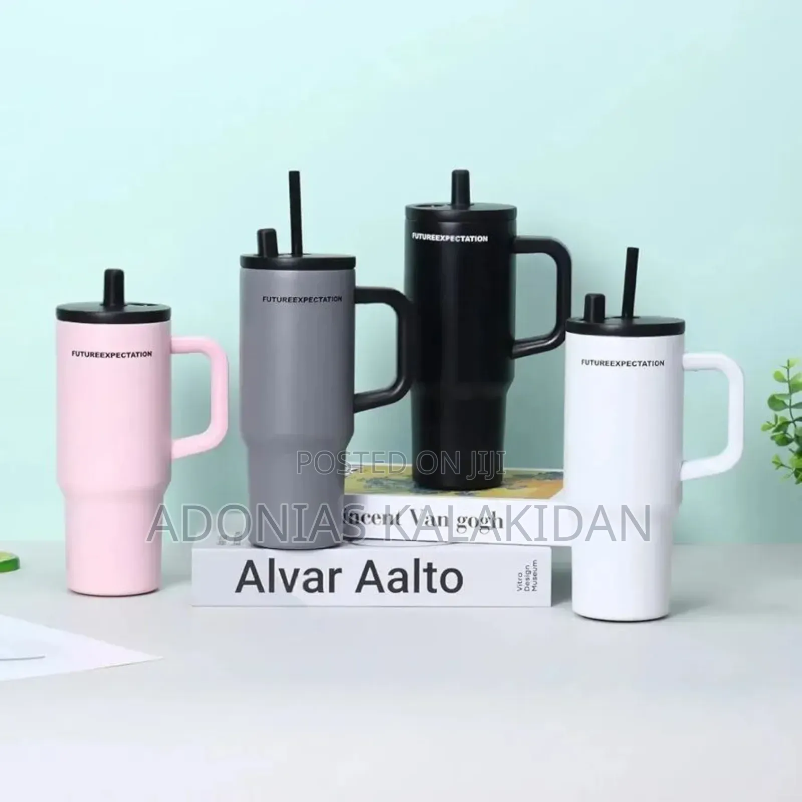 Double Layer Stainless Still Isolated Tumblers With Straw