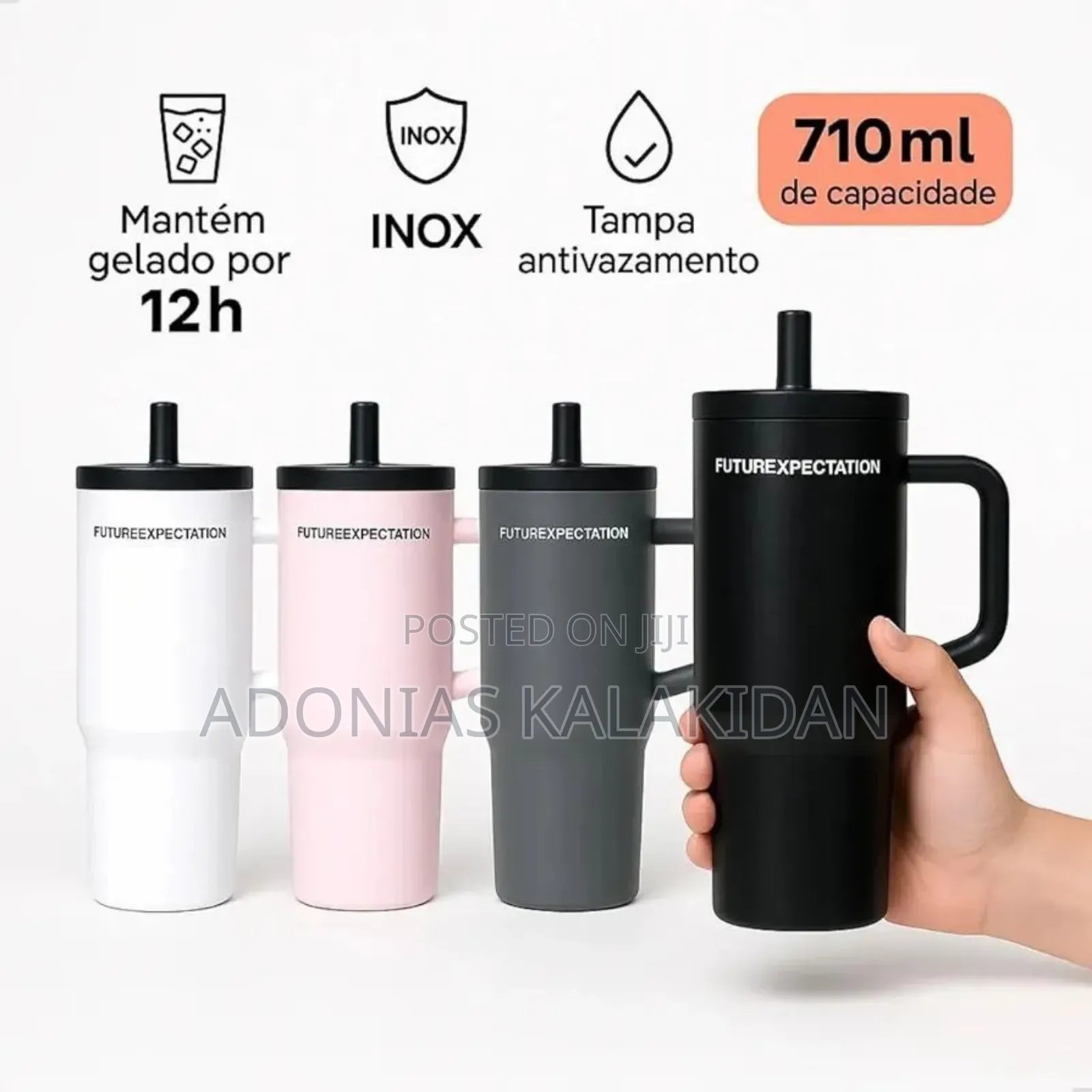 Double Layer Stainless Still Isolated Tumblers With Straw