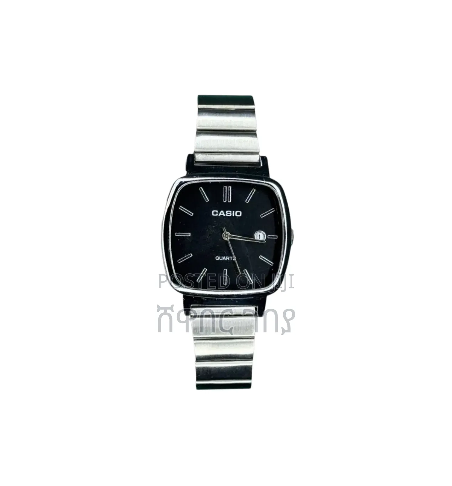 Original Casio Quartz Square Dial Men's Steel Watch - Silver