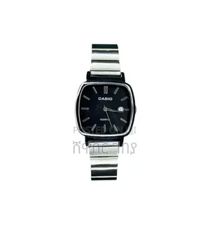 Original Casio Quartz Square Dial Men's Steel Watch - Silver