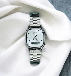 Original Casio Ana-Digi Vintage Silver Steel Watch - Brand New