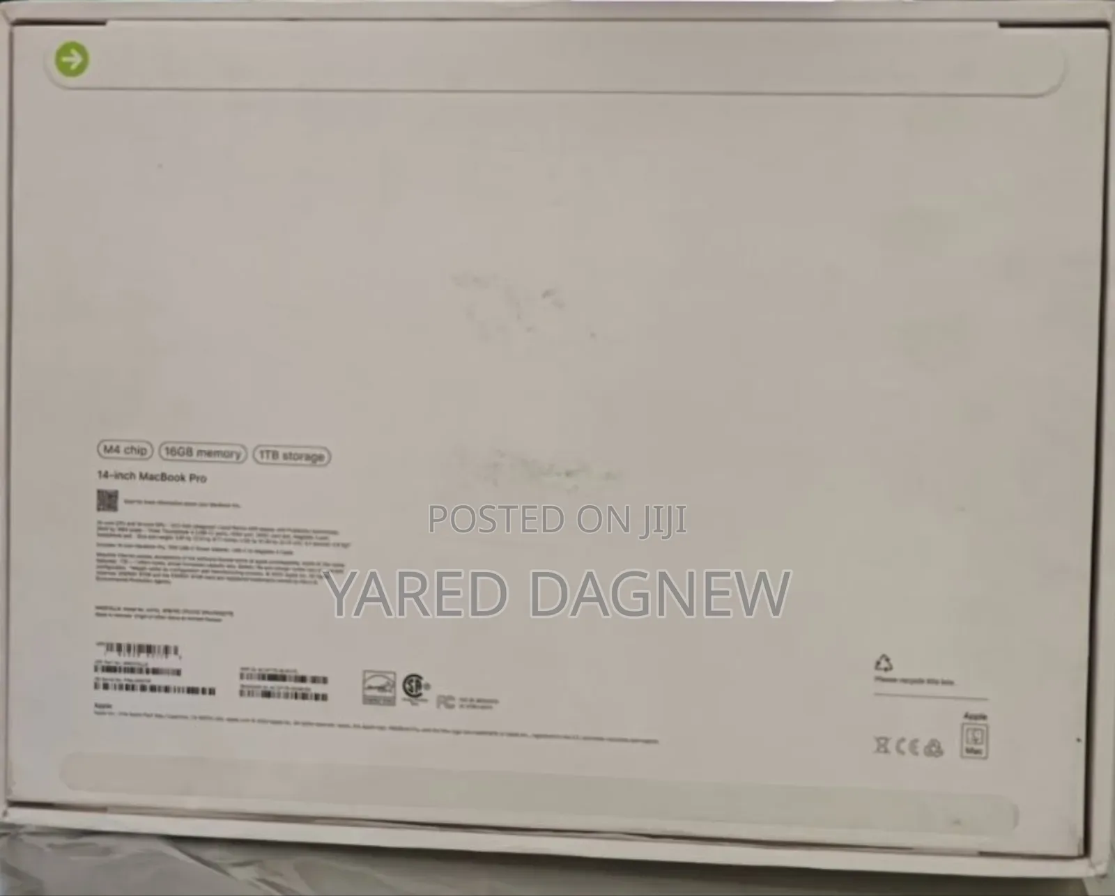 New Laptop Apple MacBook Pro 2024 M4 14-inch 16GB Apple M4 SSD 1T
