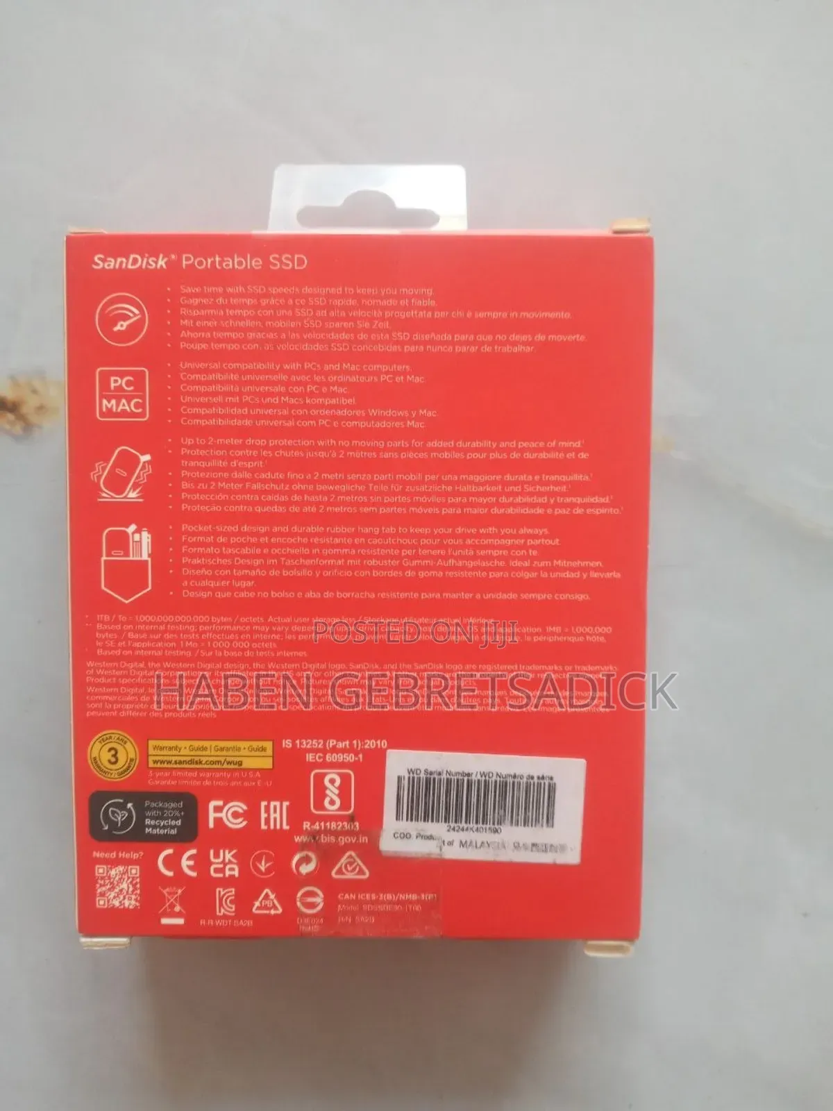 Sandisk 1tb SSD Harddrive 800 Speed