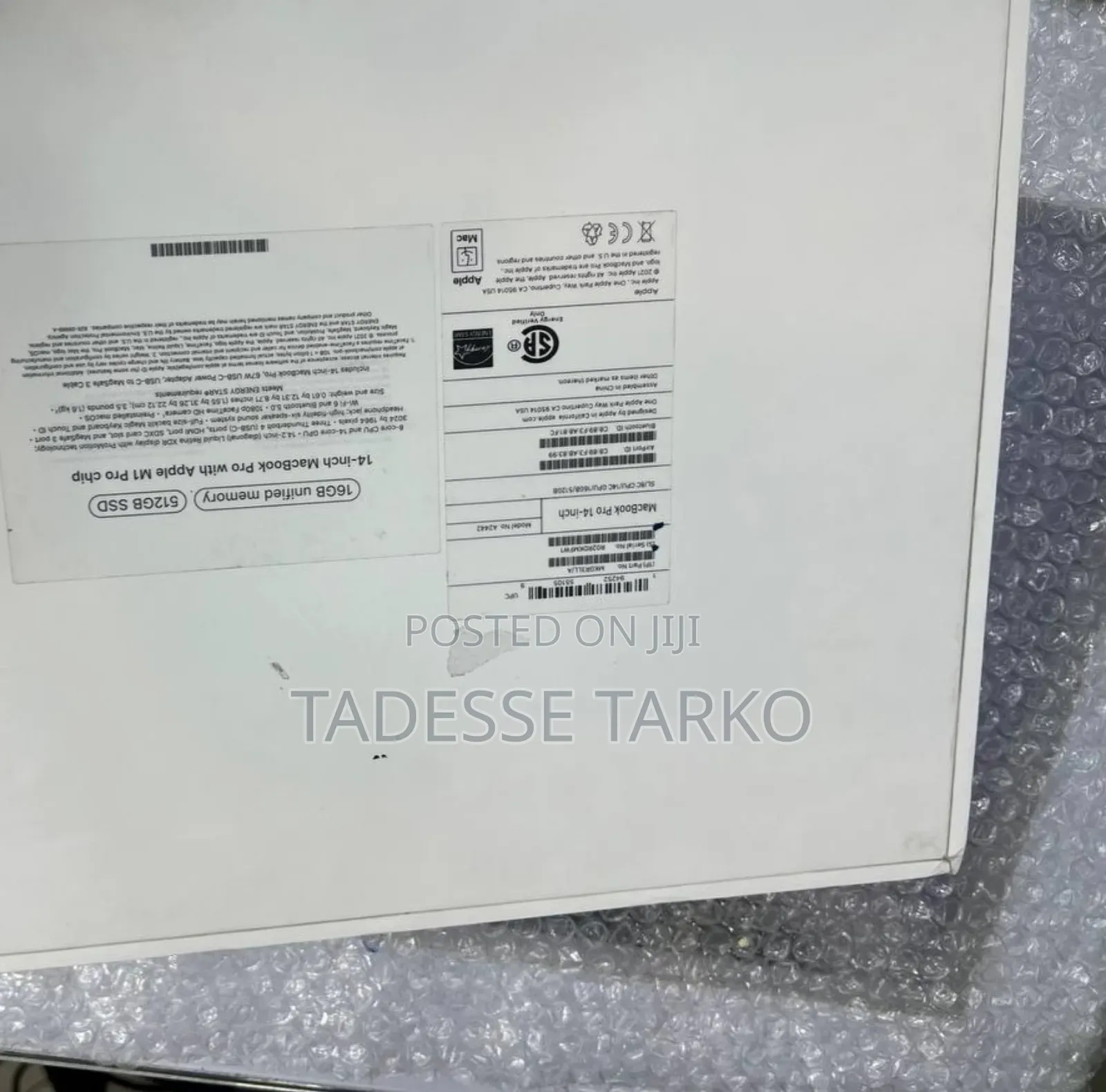 New Laptop Apple MacBook Pro 2021 M1 16GB Apple M1 Pro SSD 512GB