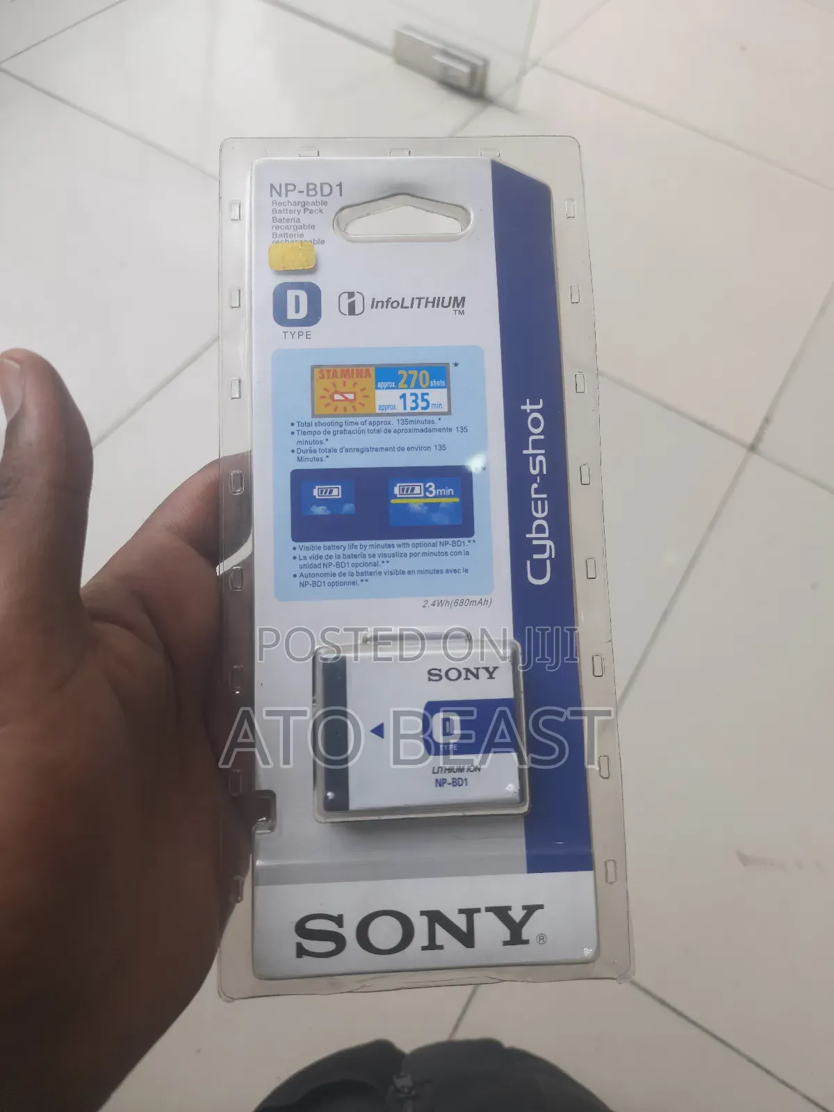 Sony Np-Bd1 Rechargeable Lithium-Ion Battery Cyber-Shot Digital Came