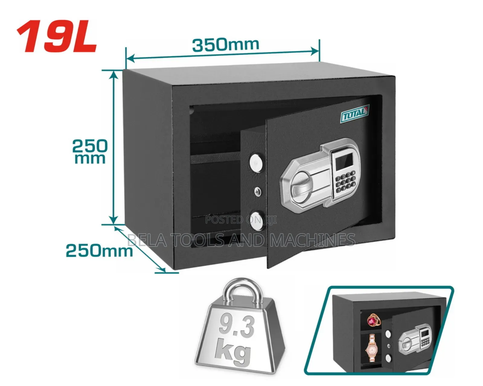 Total Electrical Digital Safe Box High Quality ካዝና Money, Jewelry Safe