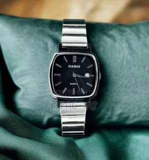 Original Casio Quartz Square Dial Men's Steel Watch - Silver