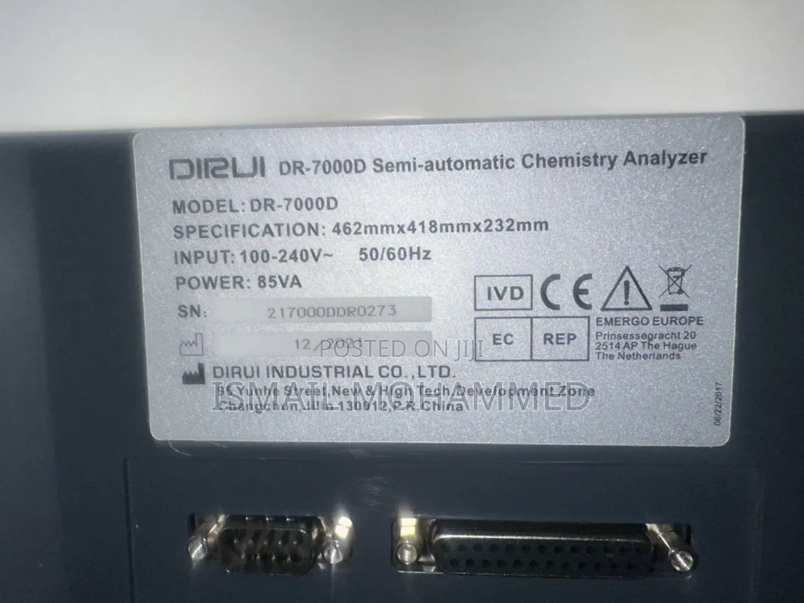 Dirui Semi-Automatic Chemistry Analyzer