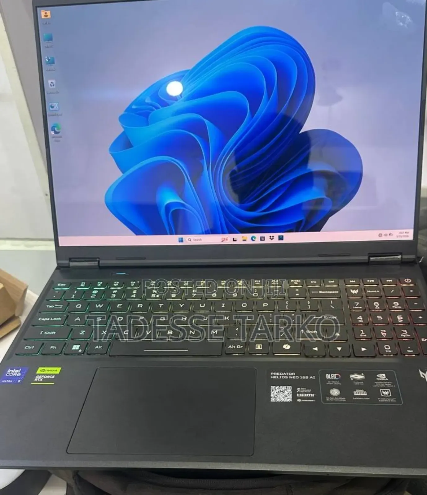 New Laptop Acer Predator Helios Neo 16 16GB Intel Core Ultra 9 SSD 1T