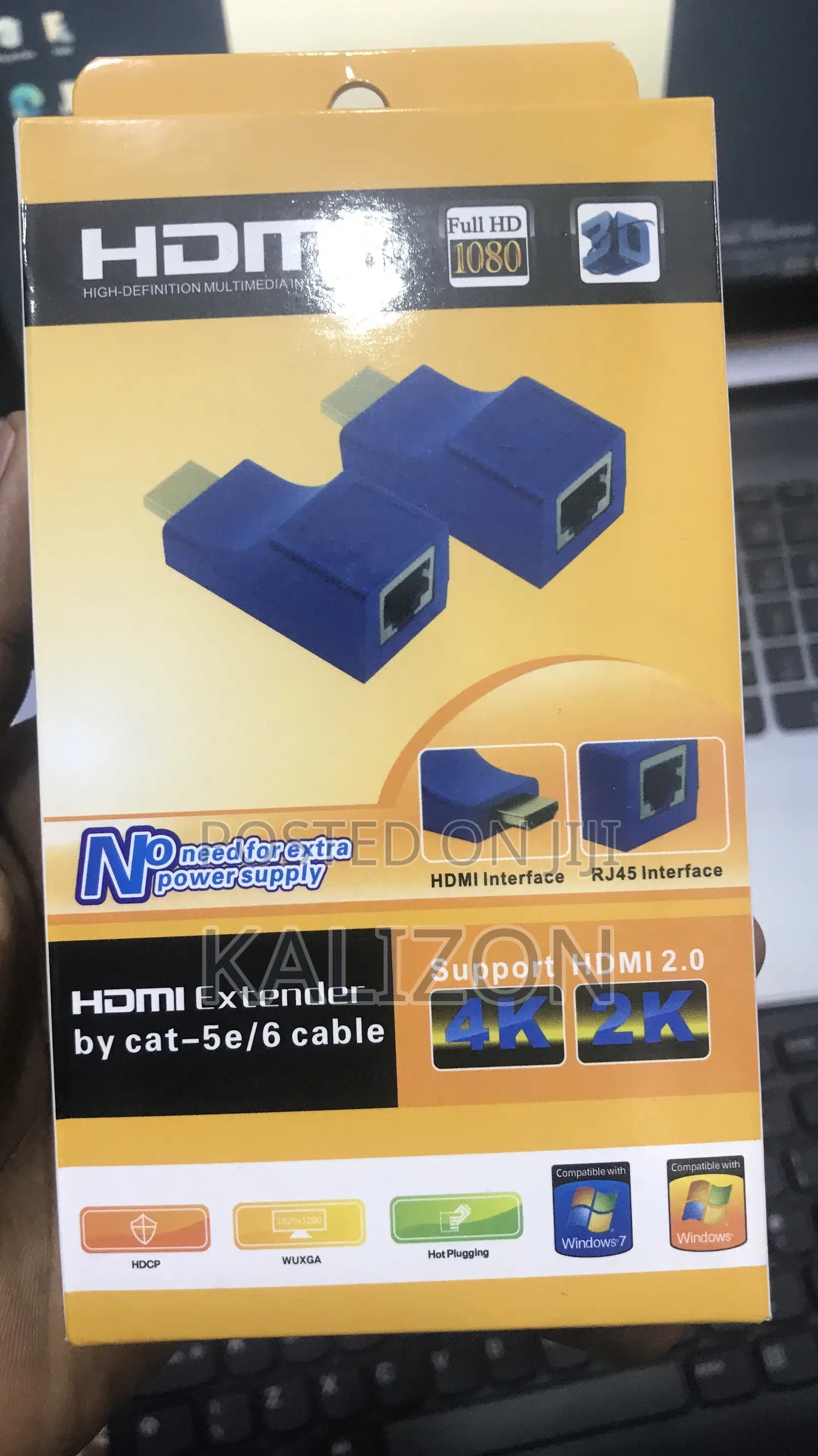 Rj45 Cable(Cat6) Converter to Hdmi ከኢንተርኔት ኬብል ወደ Hdmi
