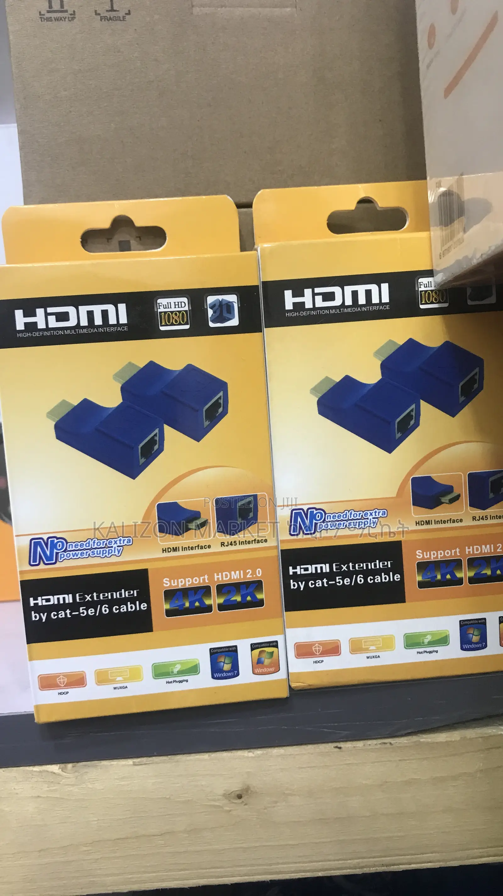 Rj45 Cable(Cat6) Converter To Hdmi ከኢንተርኔት ኬብል ወደ Hdmi