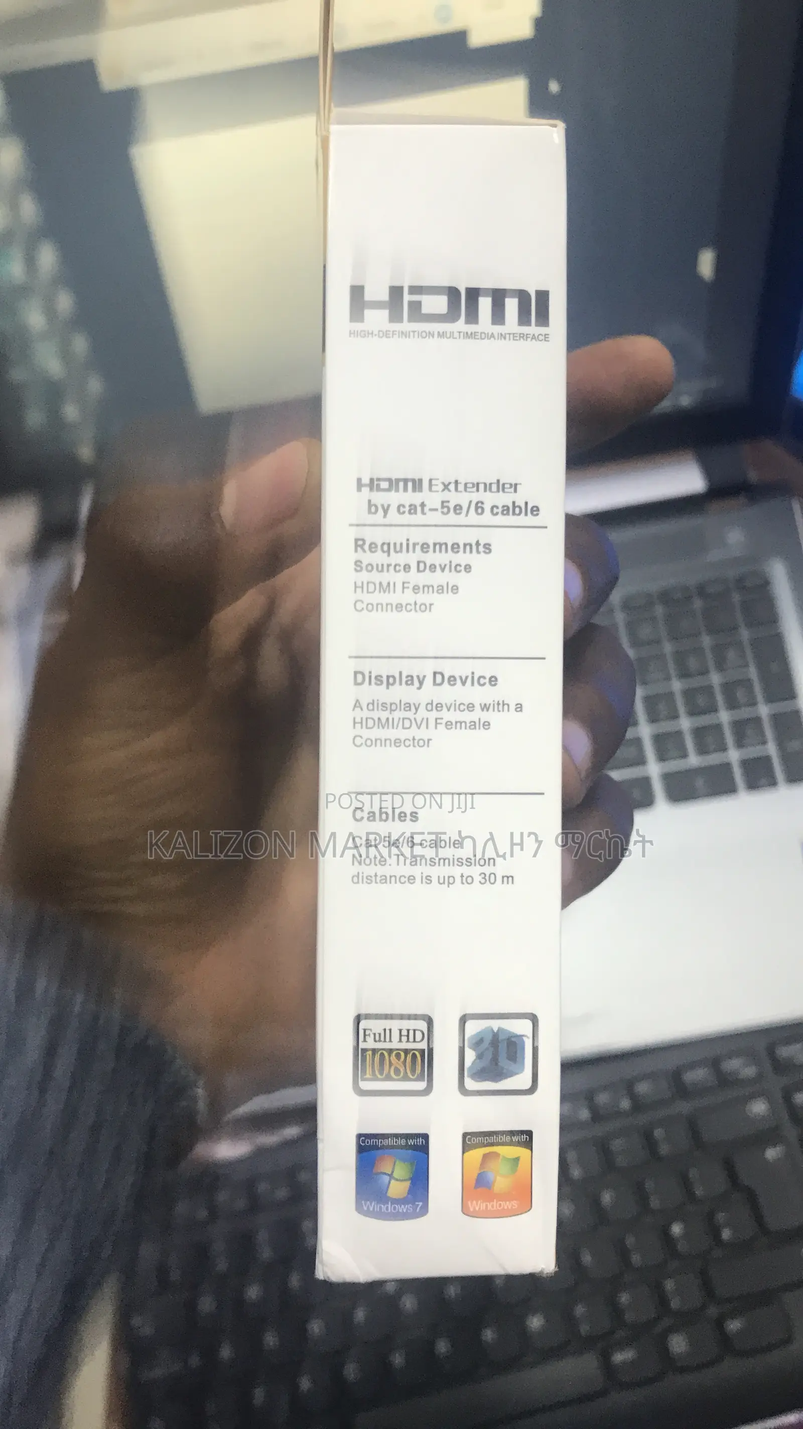 Rj45 Cable(Cat6) Converter To Hdmi ከኢንተርኔት ኬብል ወደ Hdmi