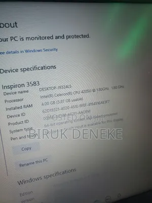 Laptop Dell Inspiron 15 4GB Intel Celeron SSD 128GB