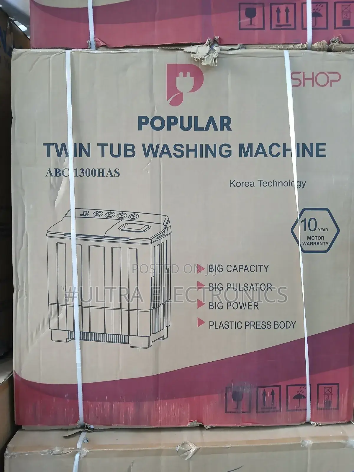 Popular Brand Twin Tub Washing Machine, Likely the 13kg Capacity.