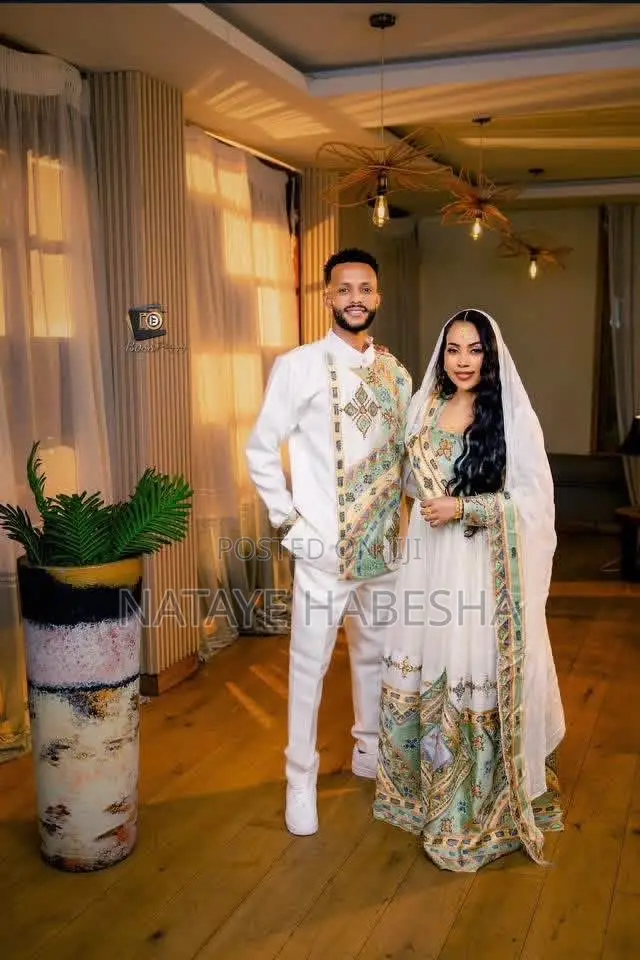 የሀገር ባህል ልብሶች የሀበሻ ቀሚስ Habesha Kemis Chiffon Traditional Dressየሐበሻ ልብስ