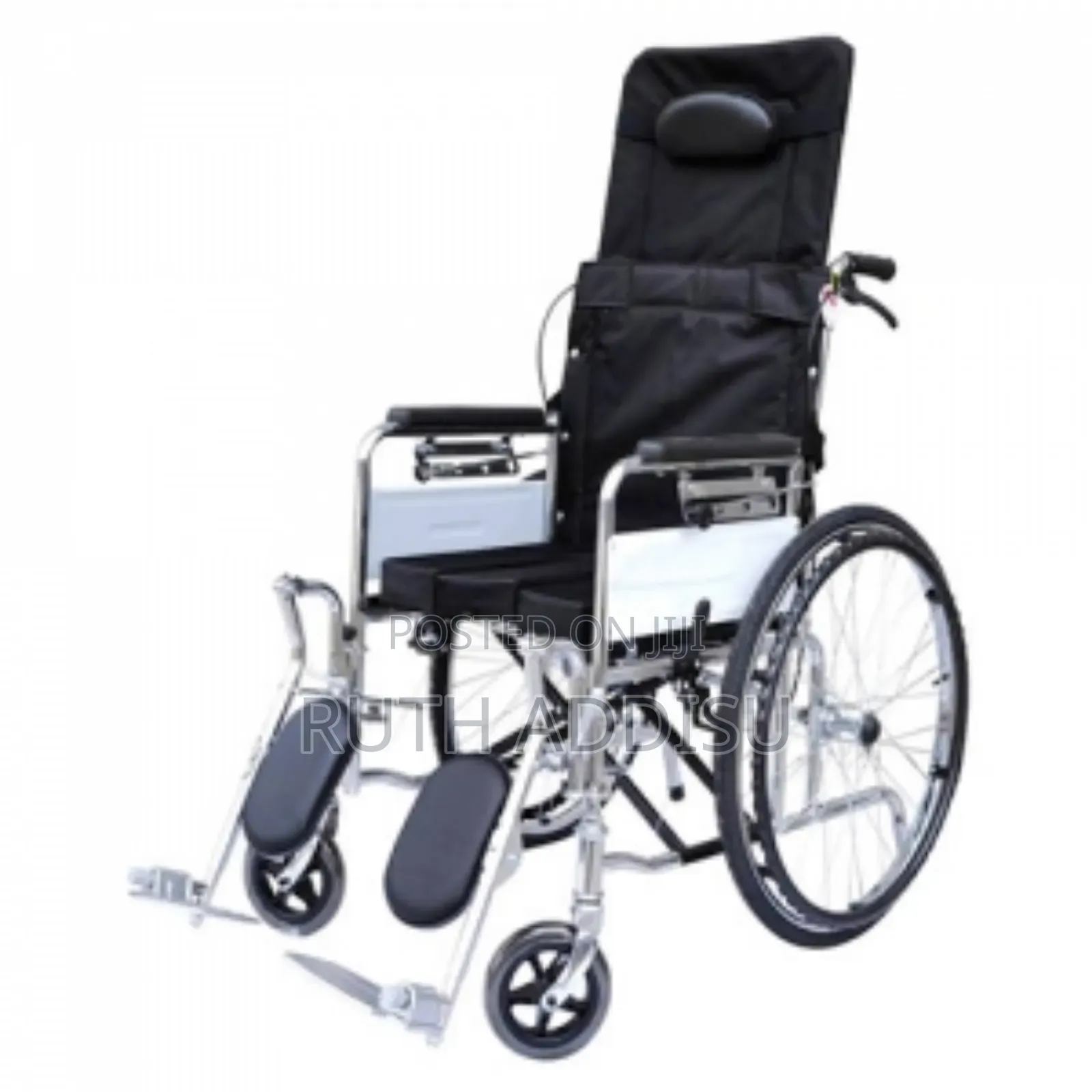 Manual Wheelchair - Steel Material, Adjustable Backrest Height