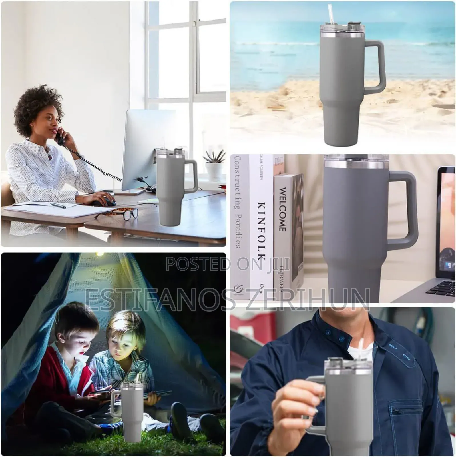 Double Layer Stainless Still Isolated Tumblers With Straw (Travel Cup)