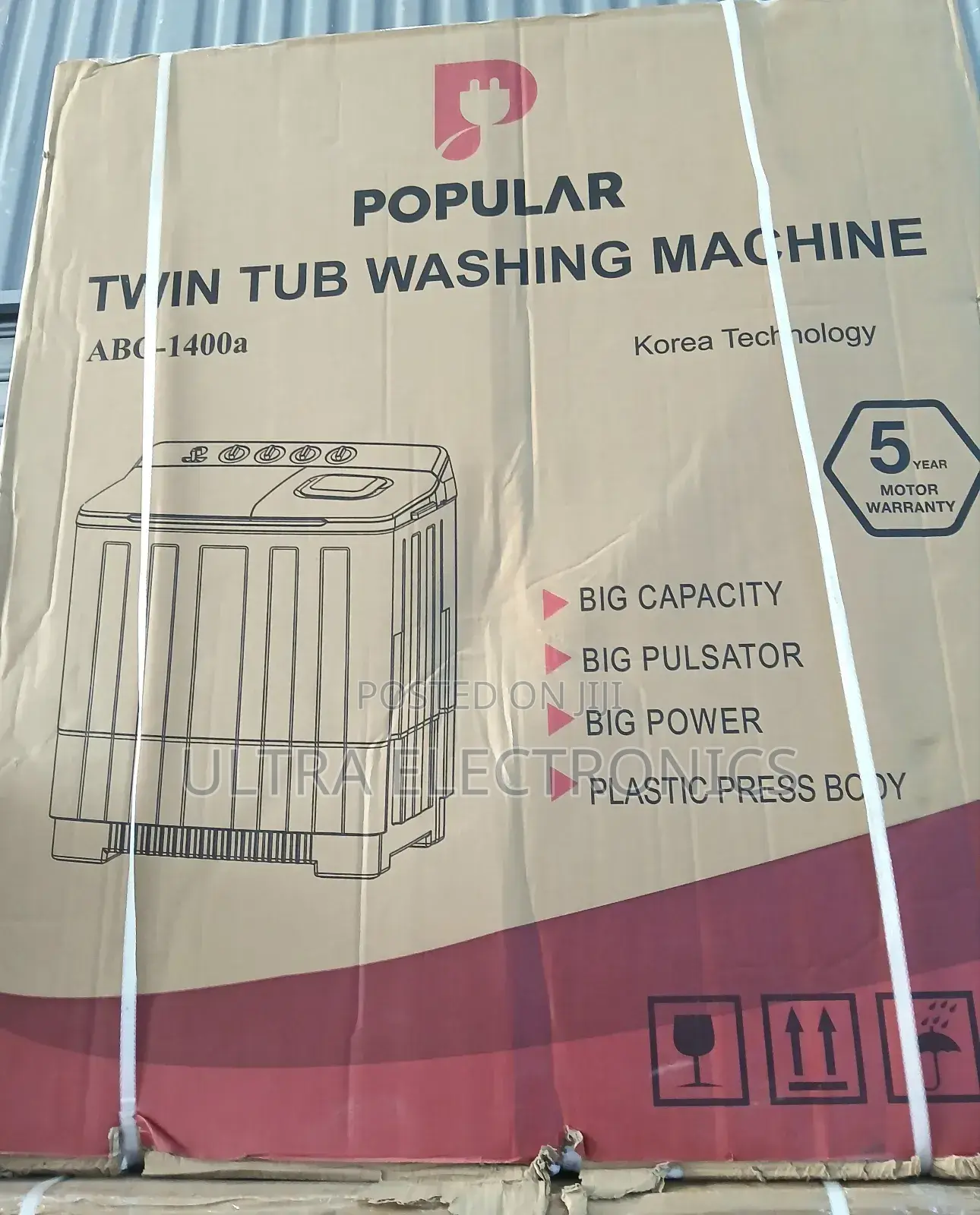 Popular Twin Tub Washing Machine (Model Abc-1400a) Featuring Korea