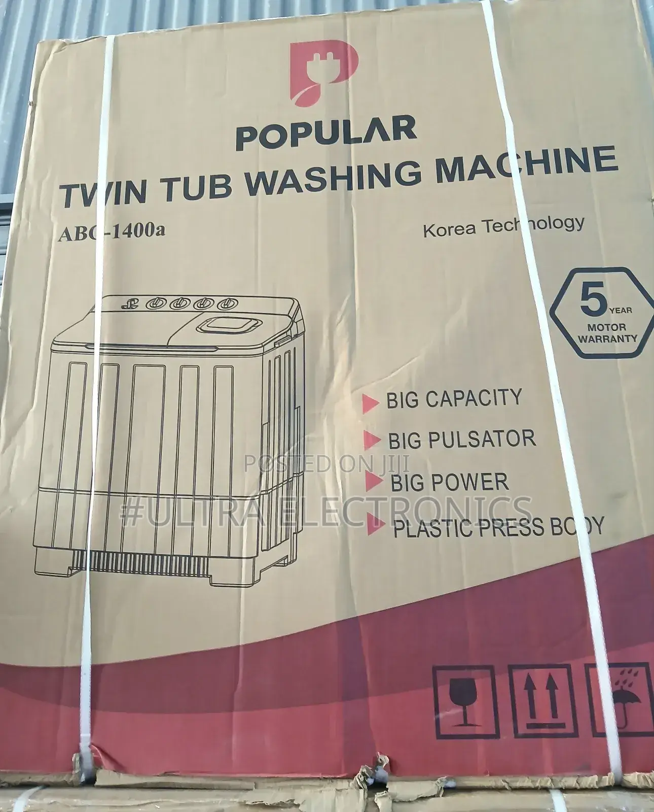 Popular Twin Tub Washing Machine (Model Abc-1400a) Featuring Korea