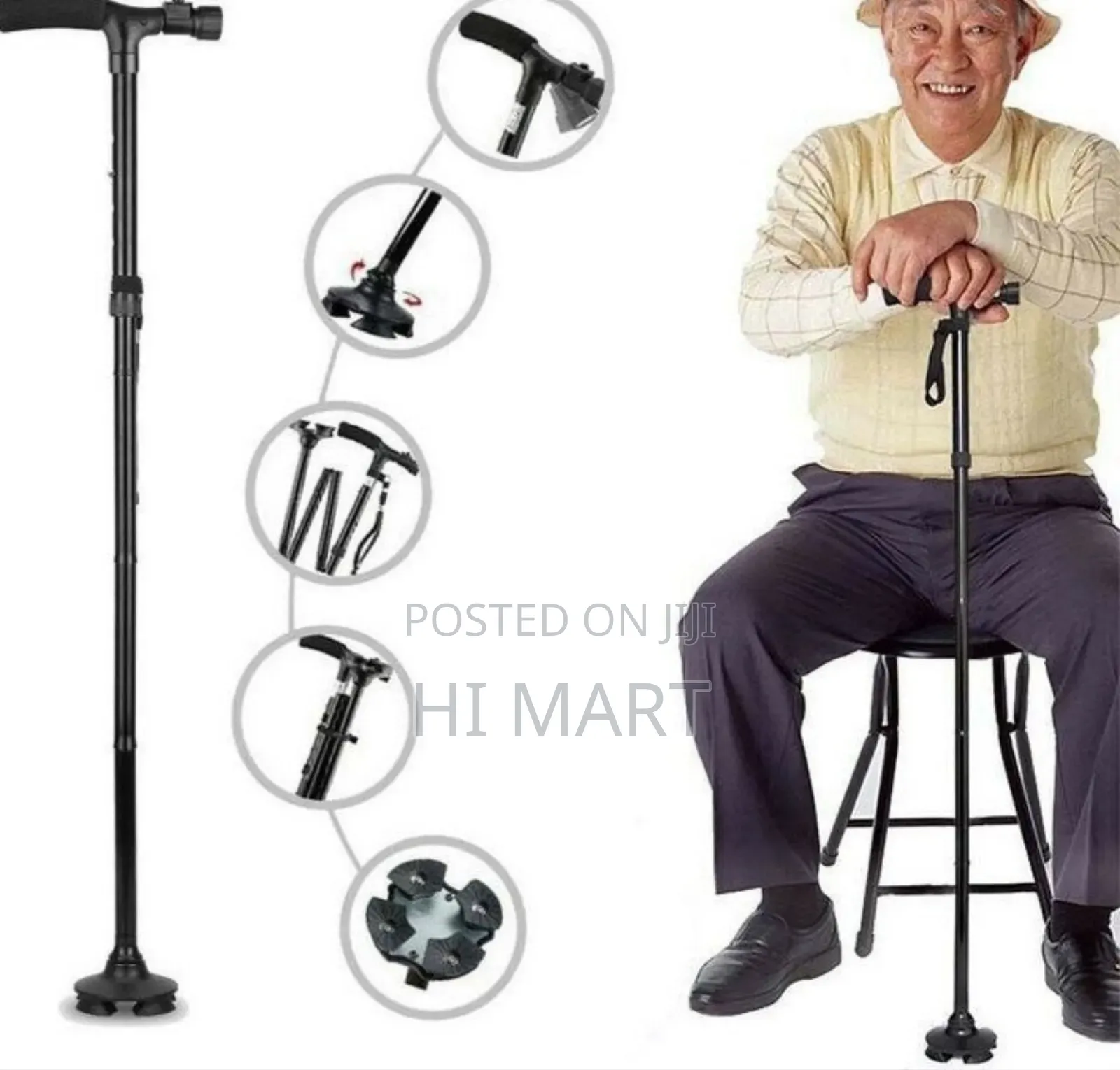 Almunium Telescopic Elderly Crutch
