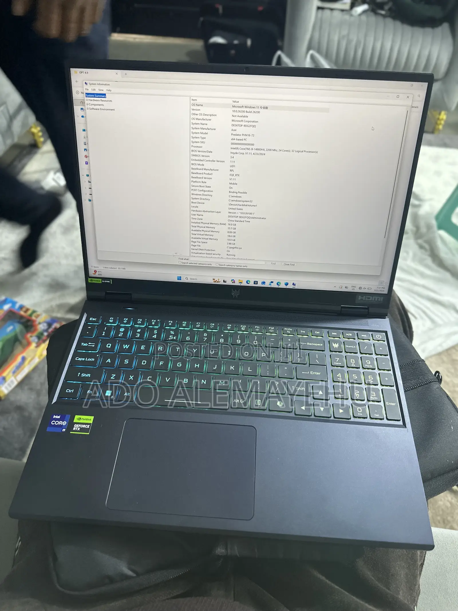 New Laptop Acer Predator Helios Neo 16 18GB Intel Core i9 SSD 1T