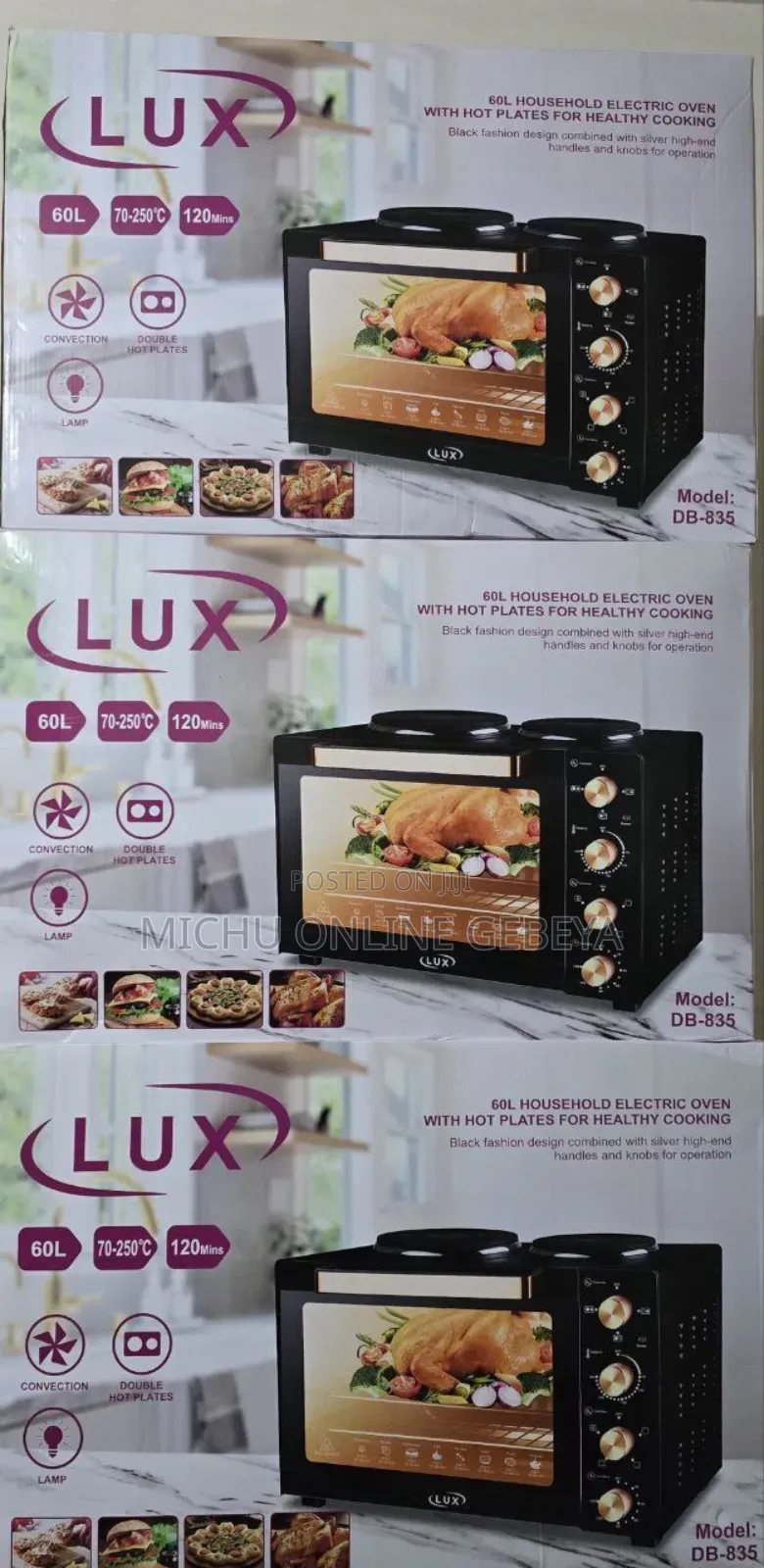 የቱርክ ምርት የሆነው Lux 60 ሊትር Oven /Free Delivery