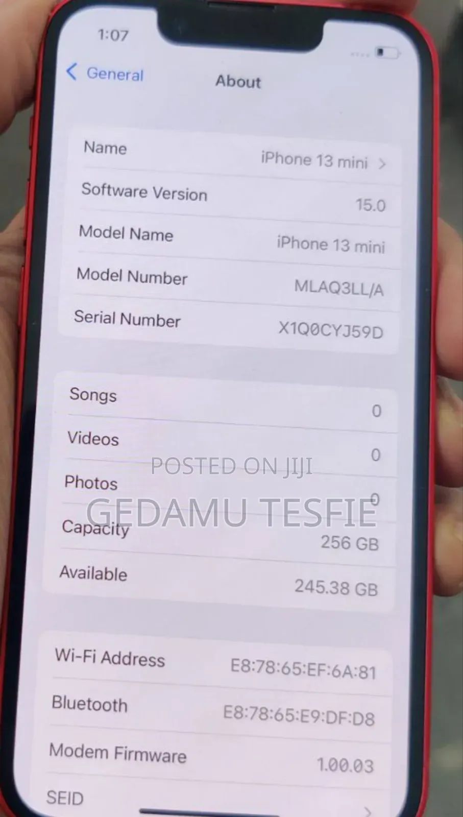New Apple iPhone 13 256 GB Red