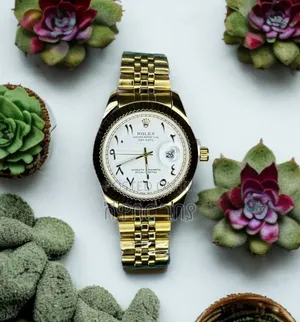 New Gold Rolex Day-Date White Arabic Dial Watch