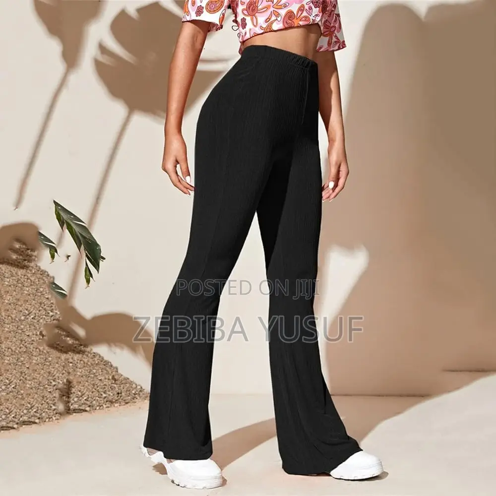 Women Elastic High Waist Yoga Pants Colour: Black Size Xl