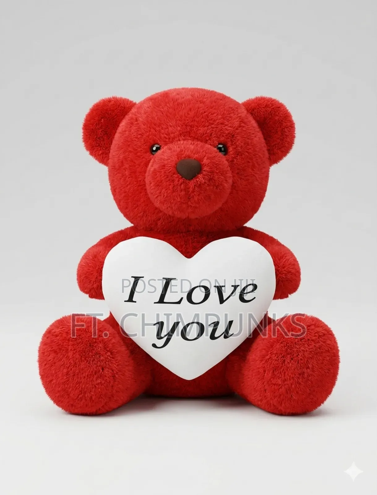 Romantic Plush With Large White Heart Pillow