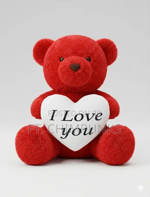 Romantic Plush With Large White Heart Pillow