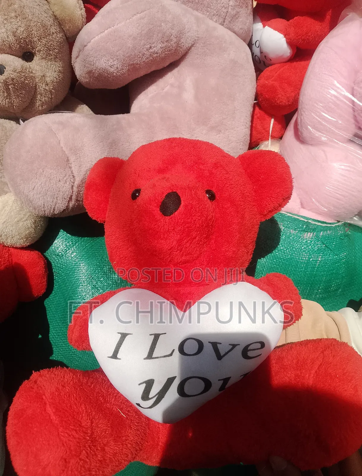 Romantic Plush With Large White Heart Pillow