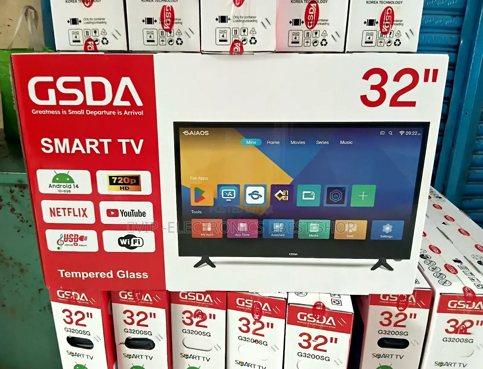 Gsda 32 Inch Smart Tv Hd Display Android 14.0 System, Wifi Enabled