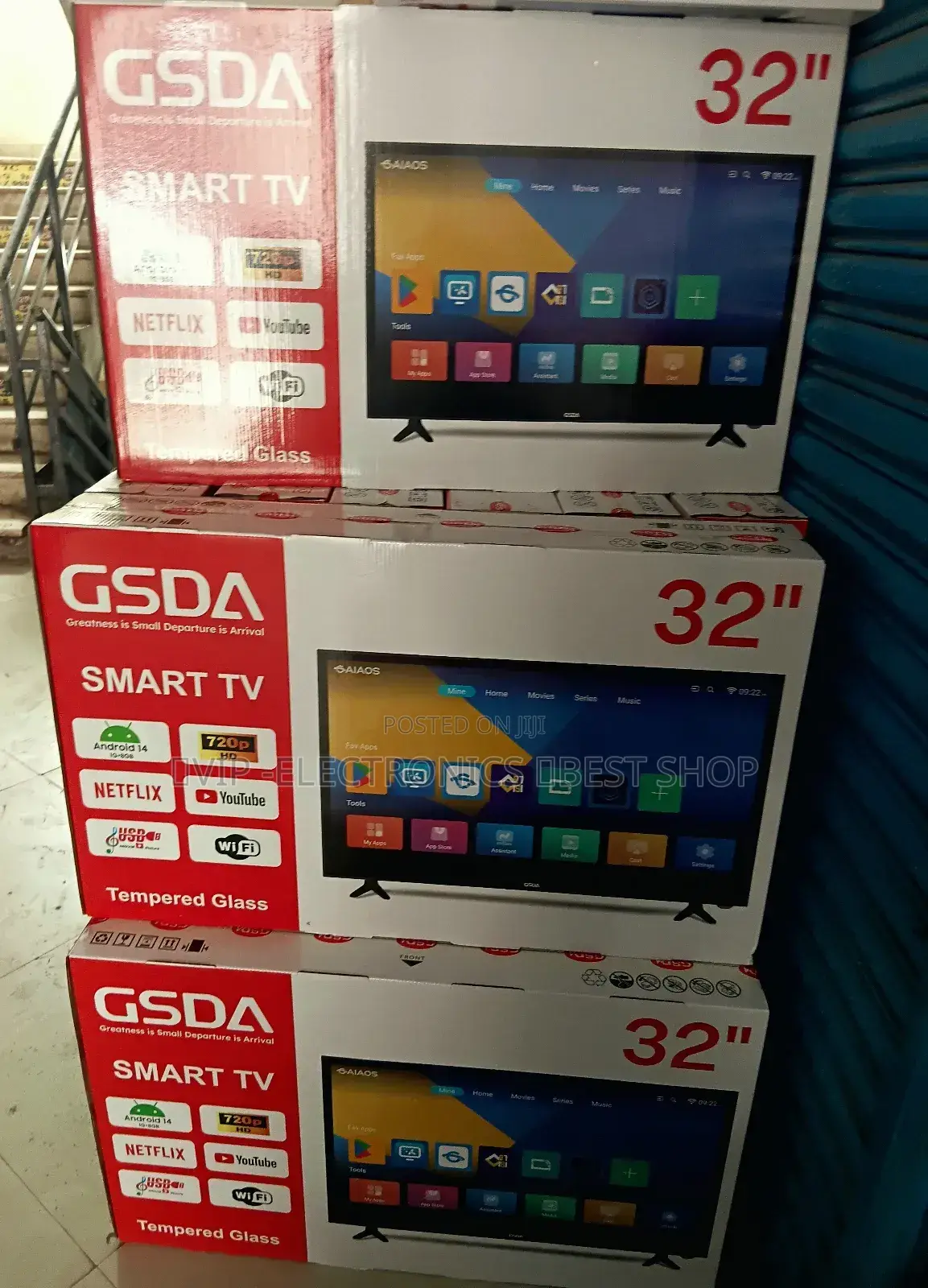 Gsda 32 Inch Smart Tv Hd Display Android 14.0 System, Wifi Enabled