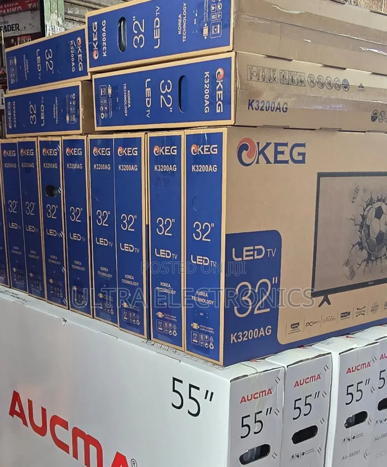 Keg Brand 32-Inch Led Televisions, Specifically Model K3200ag.