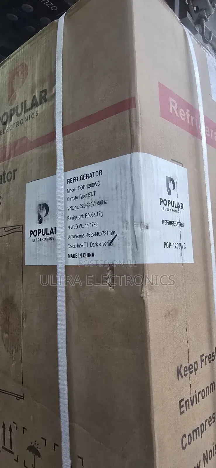 Popular Electronics Refrigerator (Model Pop-1200wc). Key Specificatio