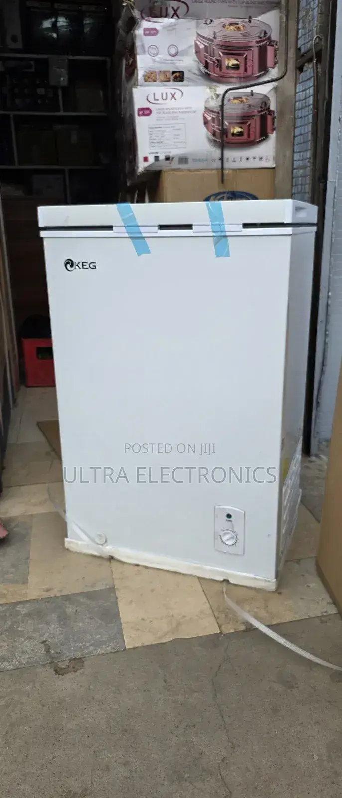 Keg Chest Freezer, Likely the 120 -Litre Model.Capacity: Approximately